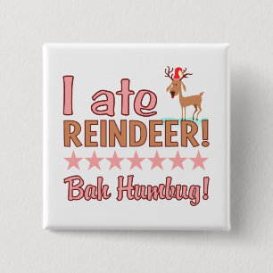 Schaltfläche Bah Humbug Reindeer Button