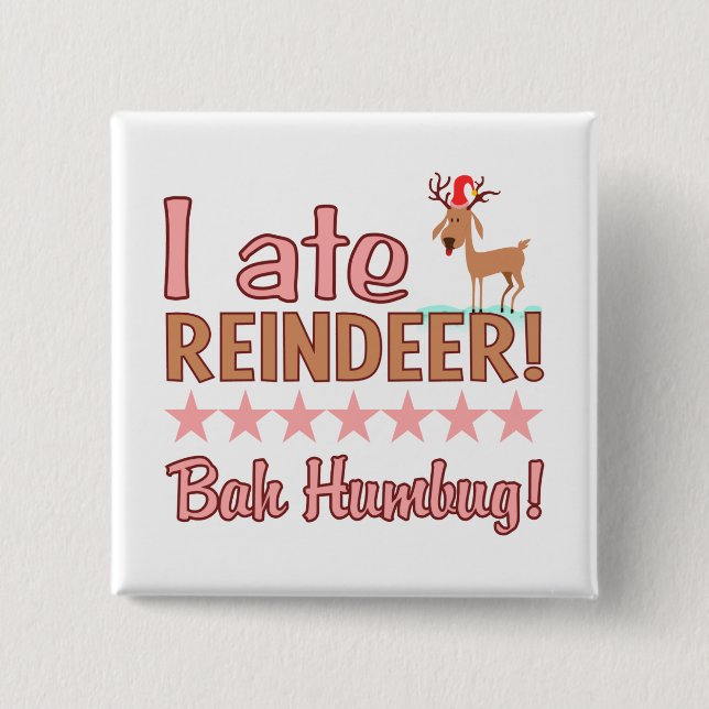 Schaltfläche Bah Humbug Reindeer Button (Vorderseite)