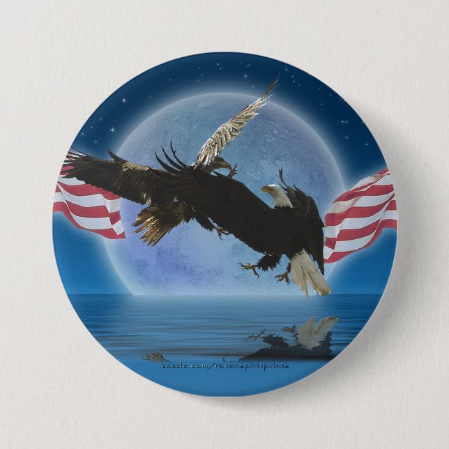 Schaltfläche BALD EAGLE & US FLAG Patriot Series Button (Vorderseite)
