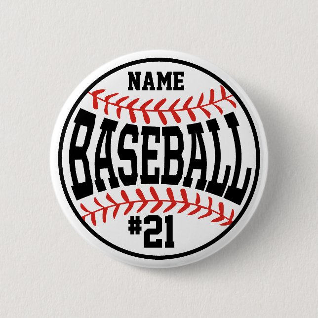 Schaltfläche Baseball-Baseball-Team-Player Button (Vorderseite)