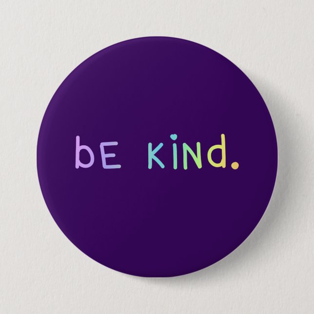 Schaltfläche "Be Kind" Pastel Rainbow Ombre Button (Vorderseite)