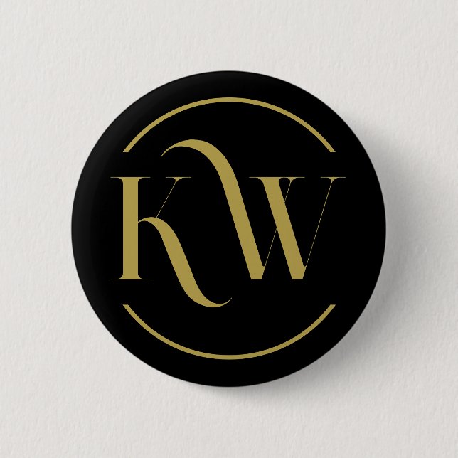 Schaltfläche "Benutzerdefinierte Schwarz- und Gold Button (Vorderseite)