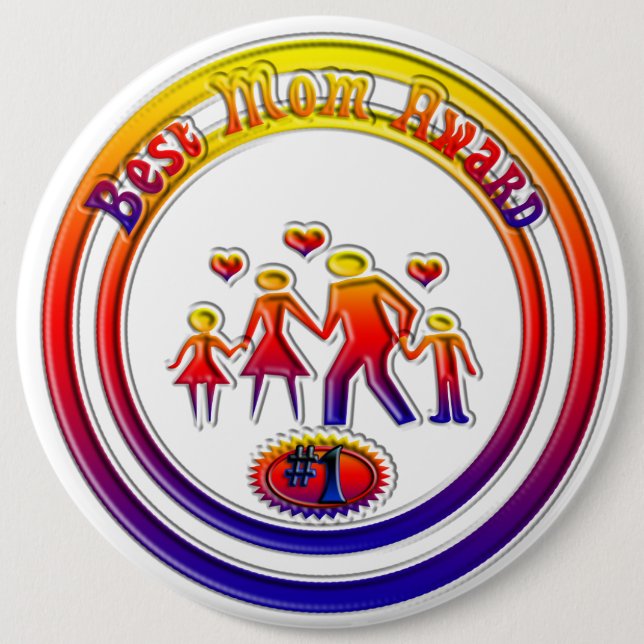 Schaltfläche "Beste Mama-Prämie für Regenbogenfami Button (Vorderseite)