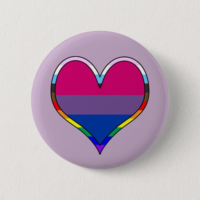 Schaltfläche "Bi Pride Heart" Button (Vorderseite)