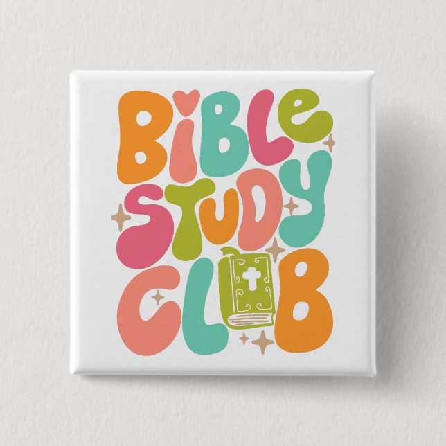 Schaltfläche "Bible Study Club Colorful Square" Button (Vorderseite)