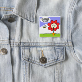 Schaltfläche "Big Red Blume & Musical Bee Cartoon" Button