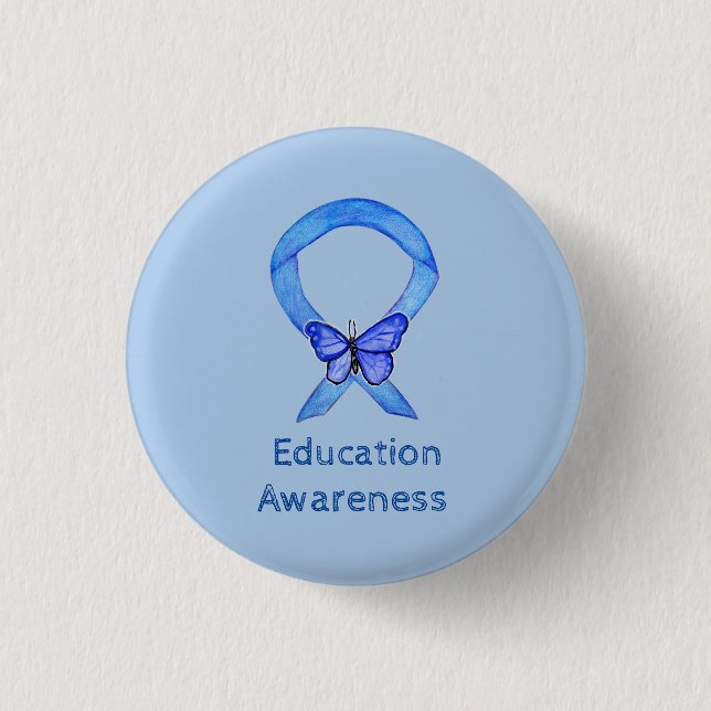 Schaltfläche "Bildung Awareness Ribbon Butterfly C Button (Vorderseite)