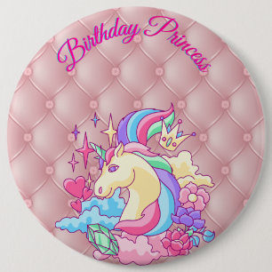 Schaltfläche Birthday Princess Unicorn Button