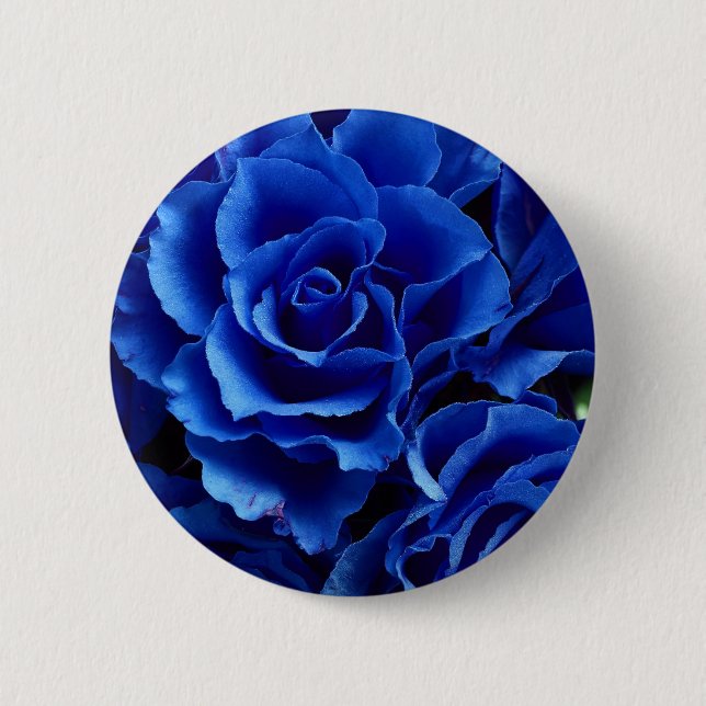 Schaltfläche "Blaue Rose Blume Pflanze" Button (Vorderseite)