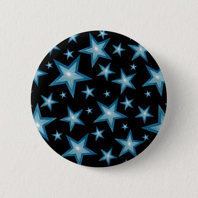 Schaltfläche "Blaue Sterne" schwarz Button (Vorderseite)
