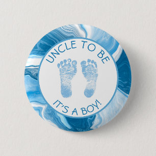 Schaltfläche "Blauer Marmor Baby Shower" Button