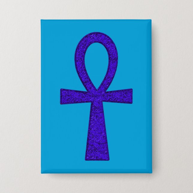 Schaltfläche Blue Ankh Rectangle Button (Vorderseite)