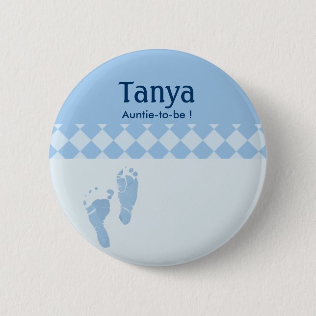 Schaltfläche "Blue Baby Feet Baby Shootname" Button (Vorderseite)