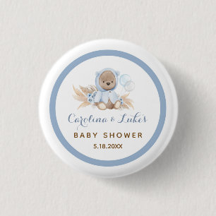Schaltfläche Blue Boho Bear Baby Shooting Gastges Button