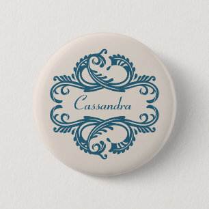 Schaltfläche "Blue Chic Damask" Button
