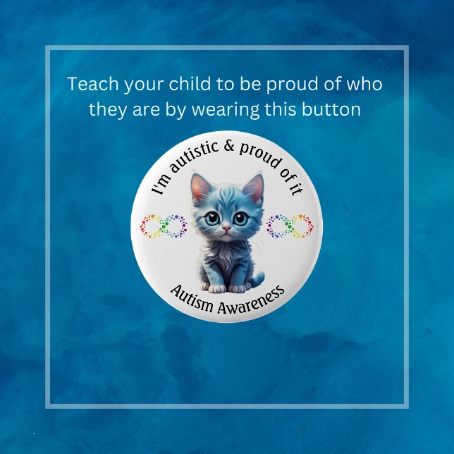 Schaltfläche "Blue Kitten Autismus Awareness" Button (Von Creator hochgeladen)