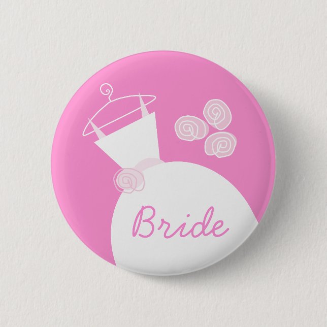 Schaltfläche "Braut" für Wedding Gown Pink Button (Vorderseite)