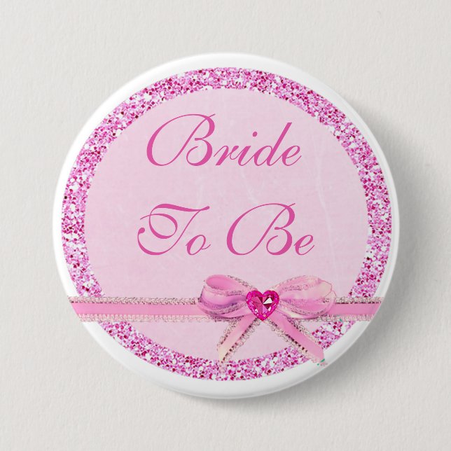 Schaltfläche "Bridge to Be Pink Bow Imitats" Glitz Button (Vorderseite)