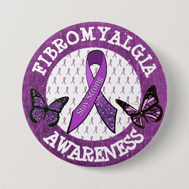 Schaltfläche "Butterfly Fibromyalgie-Warnmeldung" Button (Vorderseite)