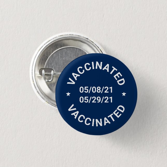 Schaltfläche Button für geimpfte marineblaue benut (Vorne & Hinten)