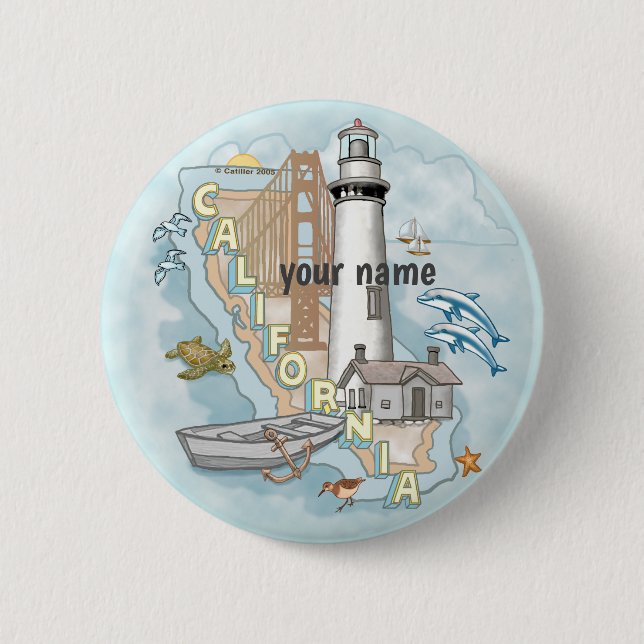 Schaltfläche California Lighthouse Button (Vorderseite)