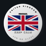 Schaltfläche "Calm & English Flag" behalten Button<br><div class="desc">Die schöne Flagge von England und ein Zitat.</div>