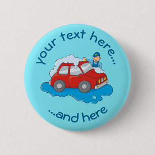 Schaltfläche Carwash Man Pinback Button