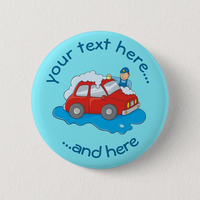 Schaltfläche Carwash Man Pinback Button (Vorderseite)