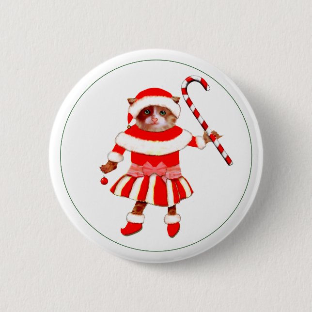 Schaltfläche "Cat Lover Holiday Gips" Button (Vorderseite)