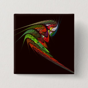 Schaltfläche "Chameleon Abstrakte Kunst" (Quadrat) Button