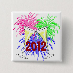 Schaltfläche "Champagner und Feuerwerk im neuen Ja Button