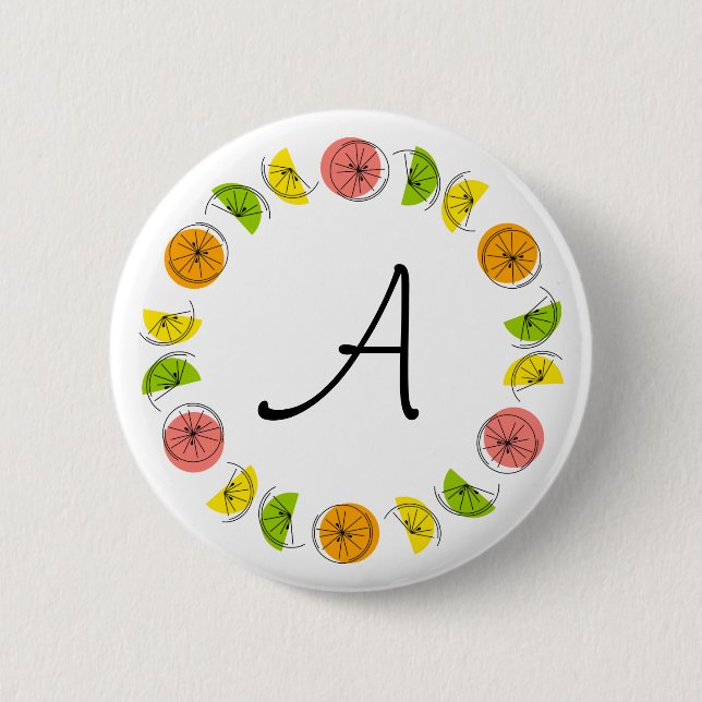 Schaltfläche "Citrus Multi Circle Monogram" rund Button (Vorderseite)