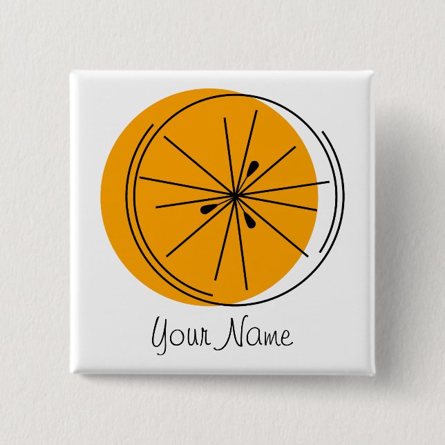 Schaltfläche Citrus Orange Name Button (Vorderseite)