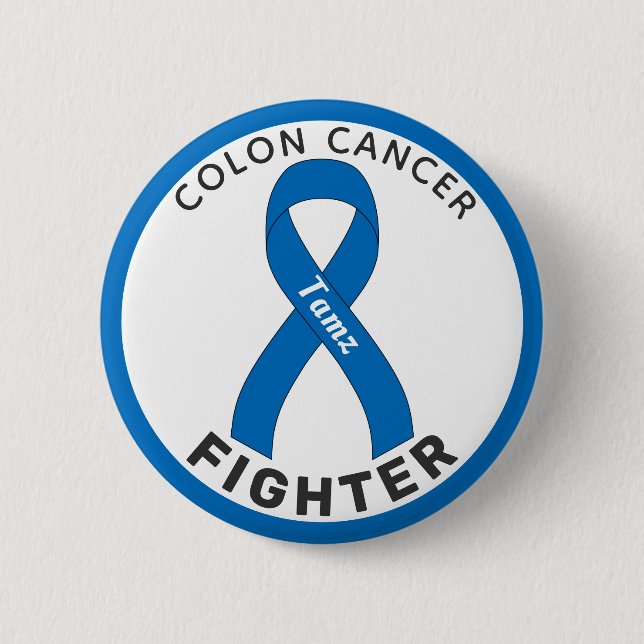 Schaltfläche "Colon Cancer Fighter Ribbon White" Button (Vorderseite)
