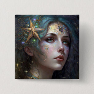 Schaltfläche "Cosmic Goddess Fantasy Art" Button