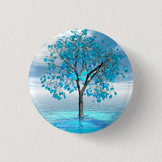 Schaltfläche Crystal Blue Tree Button (Vorderseite)