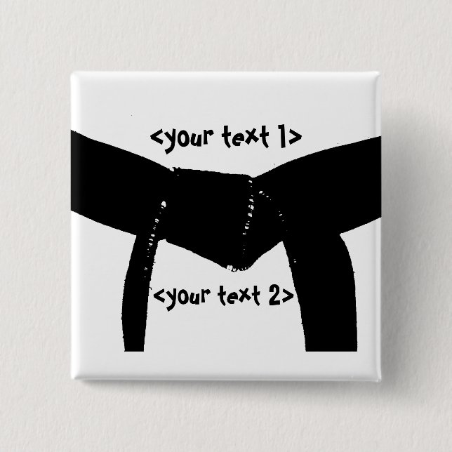 Schaltfläche "Custom Martial Arts Basic Black Belt Button (Vorderseite)