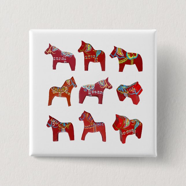 Schaltfläche Dala Horses Button (Vorderseite)
