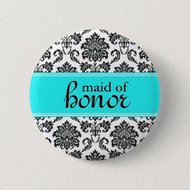 Schaltfläche Damask-Trauzeugin Button (Vorderseite)