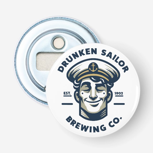 Schaltfläche Drunken Sailor Brewing Co. Flaschenöffner (Vorderseite)