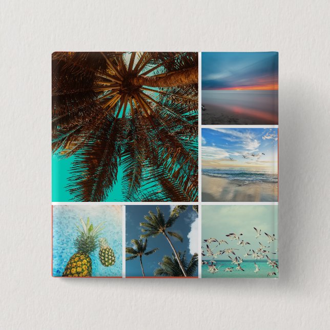 Schaltfläche "Elegante 6 Fotomaterial Personalisie Button (Vorderseite)