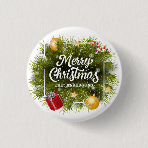 Schaltfläche "Elegantes Personalisiertes Weihnach Button