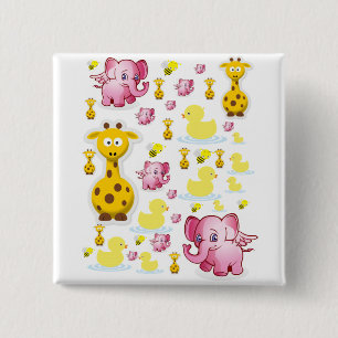 Schaltfläche Elephant Square Button