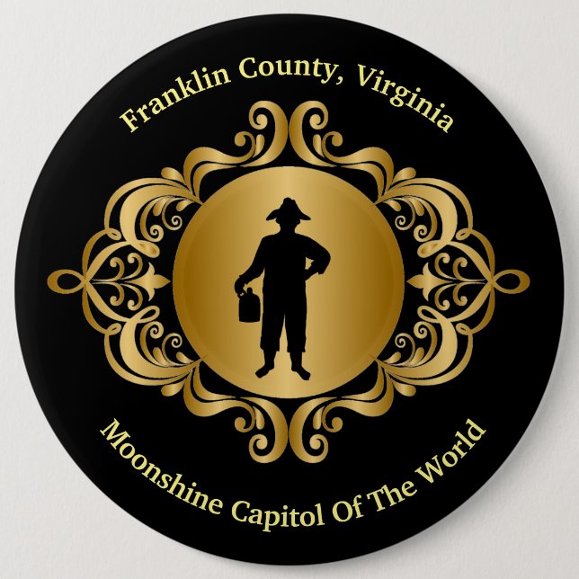 Schaltfläche "Elgant Black and Gold Moonshine" Button (Vorderseite)