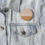 Schaltfläche Farbblock-Blush Button<br><div class="desc">Moderne und minimale Farbblockschaltfläche mit einer schönen Typografie. Personalisieren Sie Ihre Brautparty- oder Geburtstagsfeier.</div>