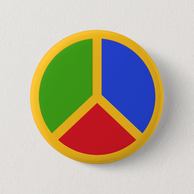 Schaltfläche "Farbiges Zeichen für Frieden" Button (Vorderseite)