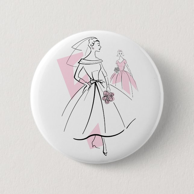 Schaltfläche "Fashion Bride Pink Group" Button (Vorderseite)