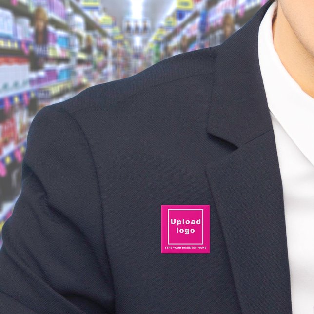 Schaltfläche "Firmenname und Logo" Button (Build brand name awareness. Your business name and logo on pink square button.)