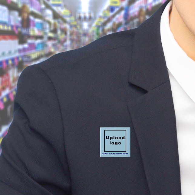 Schaltfläche "Firmenname und Logo" Button (Build brand name awareness. Your business name and logo on light blue square button.)