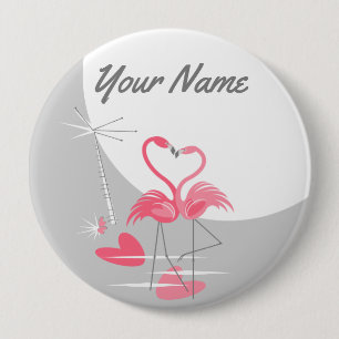 Schaltfläche Flamingo Liebe Großer Modemname Button